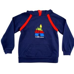Disney Parks Pluto Hoodie XS 6A “HOUNDsight is 20/20” Navy Red Kids Pullover